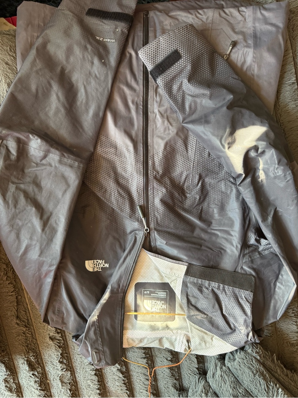 The North Face Men's Gray Raincoat with Mesh Lining